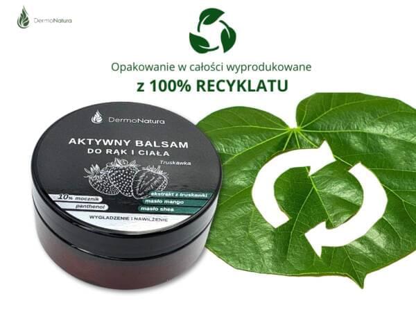 opakowanie z 100% recyklat dermonatura aktywny balsam dermonatura truskawka opakowanie z 100% recyklat dermonatura aktywny balsam dermonatura truskawka